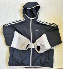 adidas フード付きジャケット ネイビー