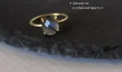 ＊神秘的な輝きを放つラブラドライト×クリスタルクォーツのリング＊