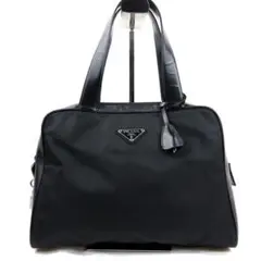 【美品】PRADA 三角ロゴ 南京錠 テスート ハンドバッグ ナイロン 白タグ