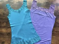 レーストリム キャミソール タンクトップ2枚セット　ユニクロのサムネイル