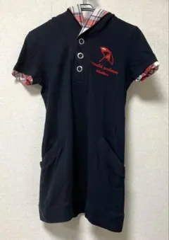 アーノルドパーマ　半袖　チュニック　フード付き　【2】（Ⅿサイズ）