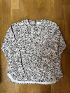 オペークドットクリップ　長袖　柄　ブラウス　Mサイズ