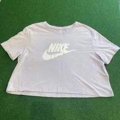 （中古）NIKE クロップド丈 半袖 Tシャツ ライトパープル L レディースのサムネイル