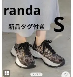 新品タグ付き　ランダ RANDA レースシアースニーカー BLACK Sのサムネイル