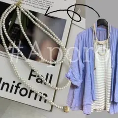 apresjour mignon×ARIAZ レイヤード２連 パール ネックレスのサムネイル