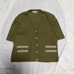 COCO le style raffiné ニットカーディガン カーキ 半袖
