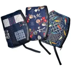 藍染和柄ポーチ3柄セットA