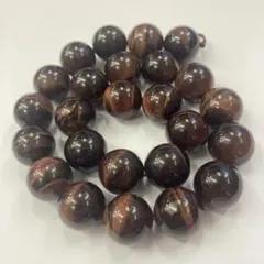1連　16.2mm玉　約40cm レッドタイガーアイ　赤虎眼石　パワーストーン