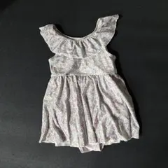 女の子用 ワンピース水着 帽子付き 花柄 フリル　120