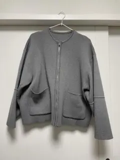 美品 ニットカーディガン ジップアップ