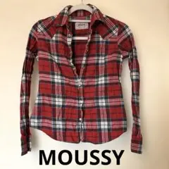moussy チェック柄 長袖シャツ レッド　S