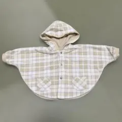 COMME CA DU MODEフリースチェック柄フード付きアウター