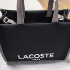 LACOSTE ヘリテージキャンバス コットンキャンバストート　黒