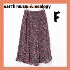 アースミュージック　花柄ガウチョパンツ ネイビー F