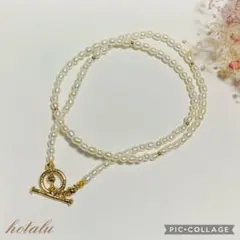 お買い得❇️淡水パール・マンデル・チョーカーネックレス/ゴールド 人気 上品