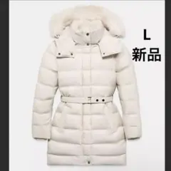 撥水加工入りウィンドブレーカーフード付きダウン ジャケット　ZARA 新品　L