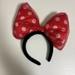 ミニーマウス 水玉 リボン 赤 カチューシャ