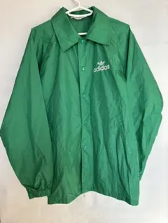 80s adidas トレフォイル コーチジャケット 緑 L デサント製