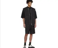 【21SS】JIL SANDER ダブルジップ ワークベスト 46 黒のサムネイル