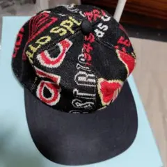 adidasデサント製　ニットキャップ　ロゴ　90s 80s