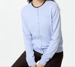 UNIQLO UVカットクルーネックカーディガン　ライトブルー