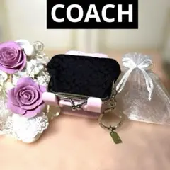COACH がま口　コインケース キーチャーム　　ブラック