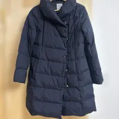 インデックス ダウンコート ネイビー ロング丈 ショールカラー Aライン 