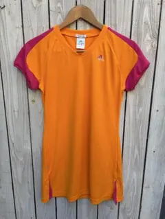 □adidas オレンジ×ピンク　ドライワンピース