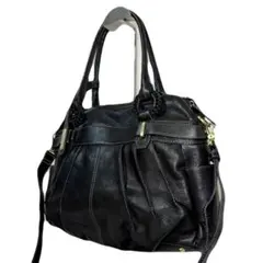 【未使用級】ESTINE レザー 2WAYバッグ 黒 ショルダー付✨