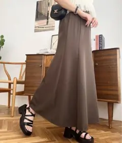 moment+ カットジョーゼットマーメイドフレアスカート　ブラウン　Sサイズ