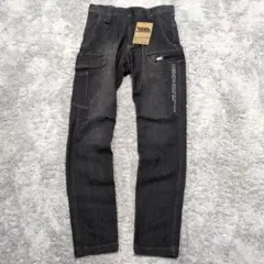 新品タグ付　寅壱　カーゴパンツ　ブラックデニム　立体裁断　作業ズボン　ストレッチのサムネイル