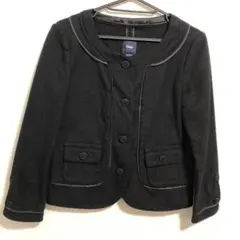 【小さいサイズ】GAP ギャップ ノーカラージャケット コットンツイード