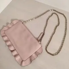 RED VALENTINO チェーンショルダーバッグ フリル ロゴ レザー
