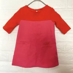 超美品✨BabyGAP ベビーギャップ 【80】バイカラー ワンピース Aライン