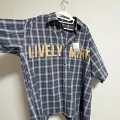 sedacle アップリケチェックシャツ ブルー Lサイズ