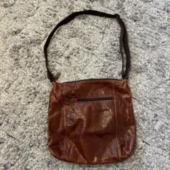 ブラウン レザー ショルダーバッグ