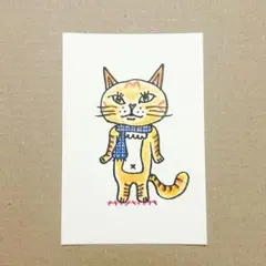 おかべてつろう 岡部哲郎 ポストカード 猫 ねこ ネコ ありがとう