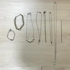 アクセサリーまとめ売り ネックレス5点、ブレスレット2点