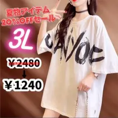 【新品】夏物在庫処分セール中❣️ 英字 ロゴ オルチャン オーバーサイズ 3L