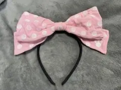 ディズニー ミッキー 水玉 カチューシャ ピンク