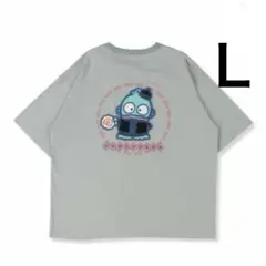 新品★ハンギョドン中華絵柄サガラ刺繍Tシャツ緑◆サンリオアベイルビッグシルエット