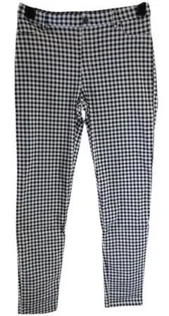 KJC0248■新品 レギンス パンツ ギンガムチェック前飾りポケット L