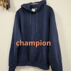 Champion ☆ネイビー フード付きパーカー M