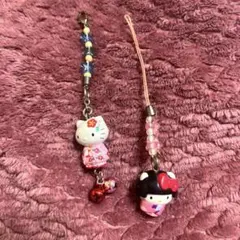 サンリオ 1976,2010 ハローキティ エンジェル デビル ストラップ