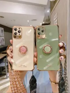 最新 iPhone12pro ケース TPU リング付き　ピンク