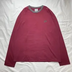 【ec22】00s NIKE リンガーロンT サイズL ボルドー