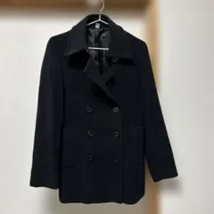 ユニクロ ピーコート Mサイズ　黒　ウール アンゴラ混