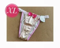 新品 ショーツ ハーフバック サテン 光沢 ヒョウ柄 ピンクベージュ系