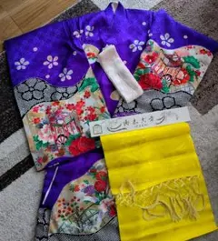 女児・お宮参り・着物・正絹・宮詣り衣装・七五三、御所車着物セット