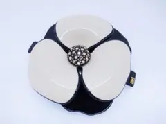 (E)　美品　アレクサンドル ドゥ パリ　バレッタ　カメリア　ブラック　ベージュ